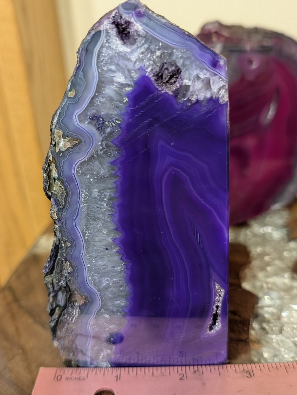 Agate Geode Sections 3pc Set Teal, Pink & Purple - Picture 11 of 16
